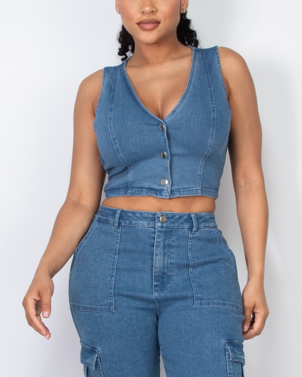 DENIM CROP VEST